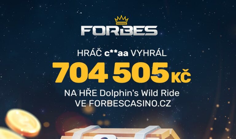 Další výhra na Forbescasino.cz, tentokrát 704 505 Kč ve hře Dolphin´s Wild Ride