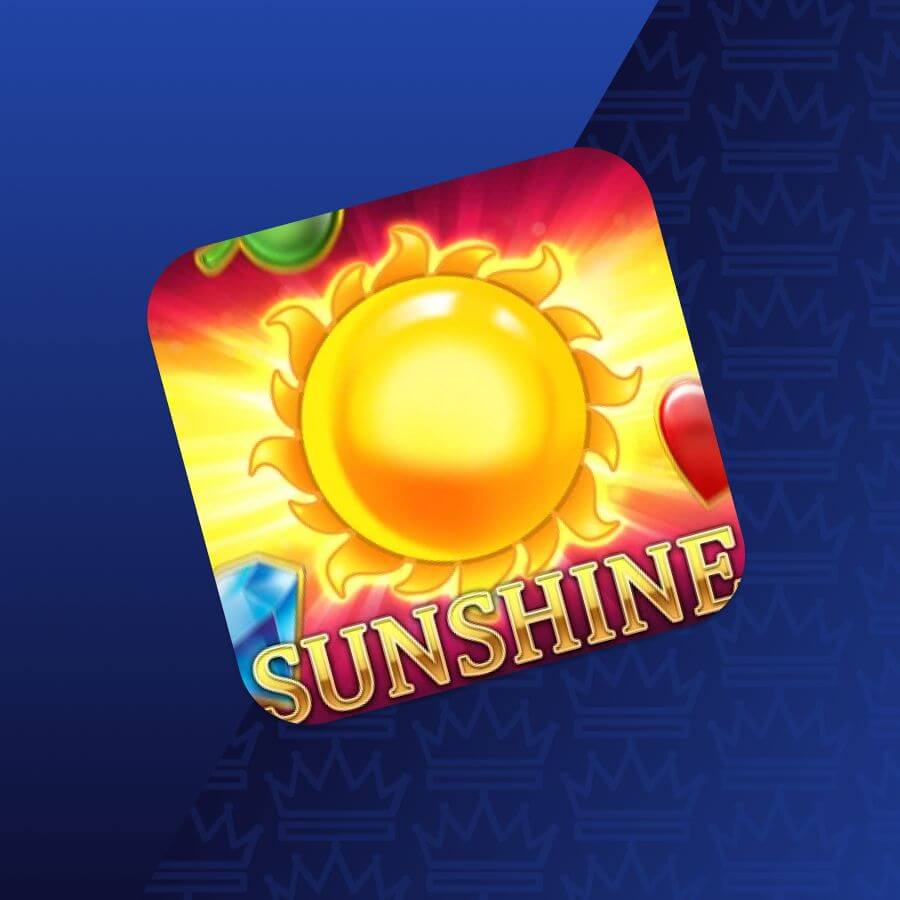 Bright app icon featuring a large yellow sun on a colorful gradient background with the word SUNSHINE at the bottom edge.