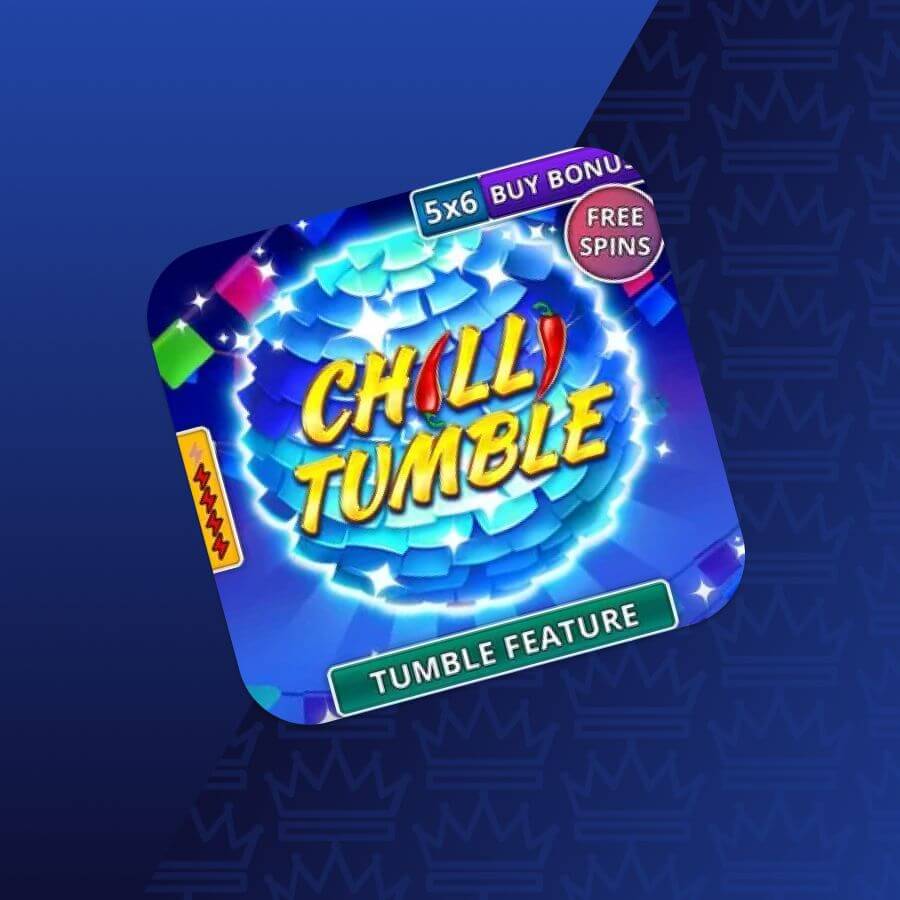 Icon for the game Chill Tumble showing a glowing blue tumble tunnel and 'Tumble Feature' banner, indicating gameplay features.